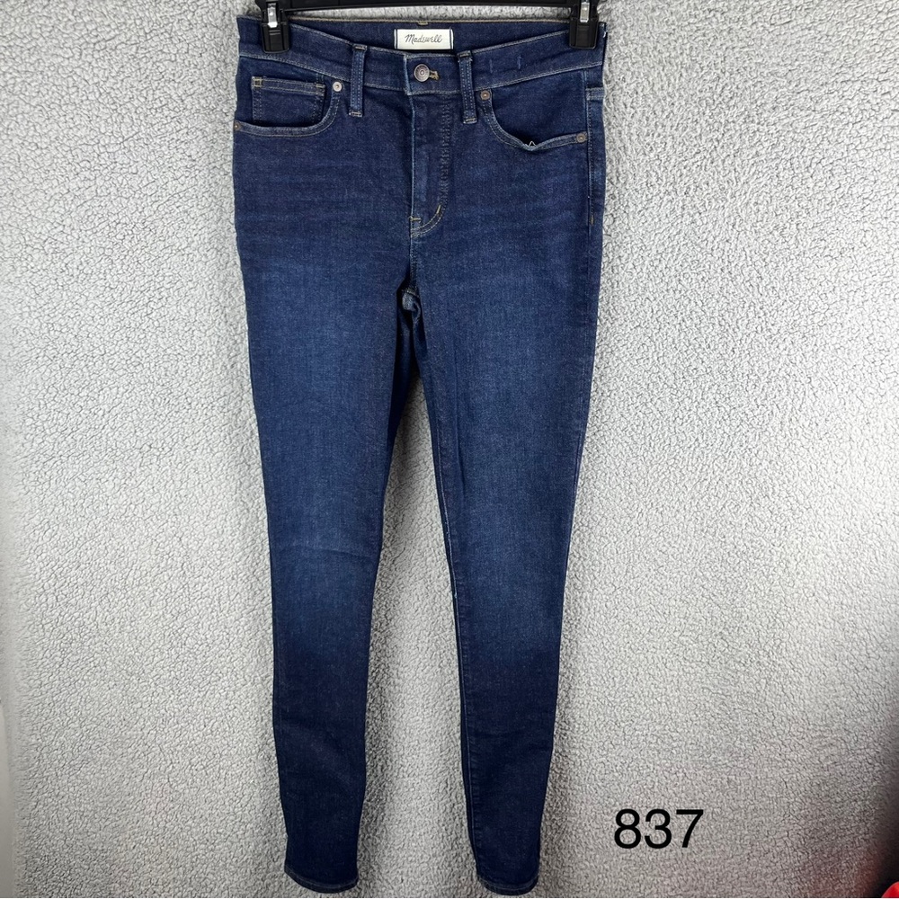 Madewell Women’s Dark‎ Wash 9” Mid-rise Skinny Blue Jeans Size 27 Tall